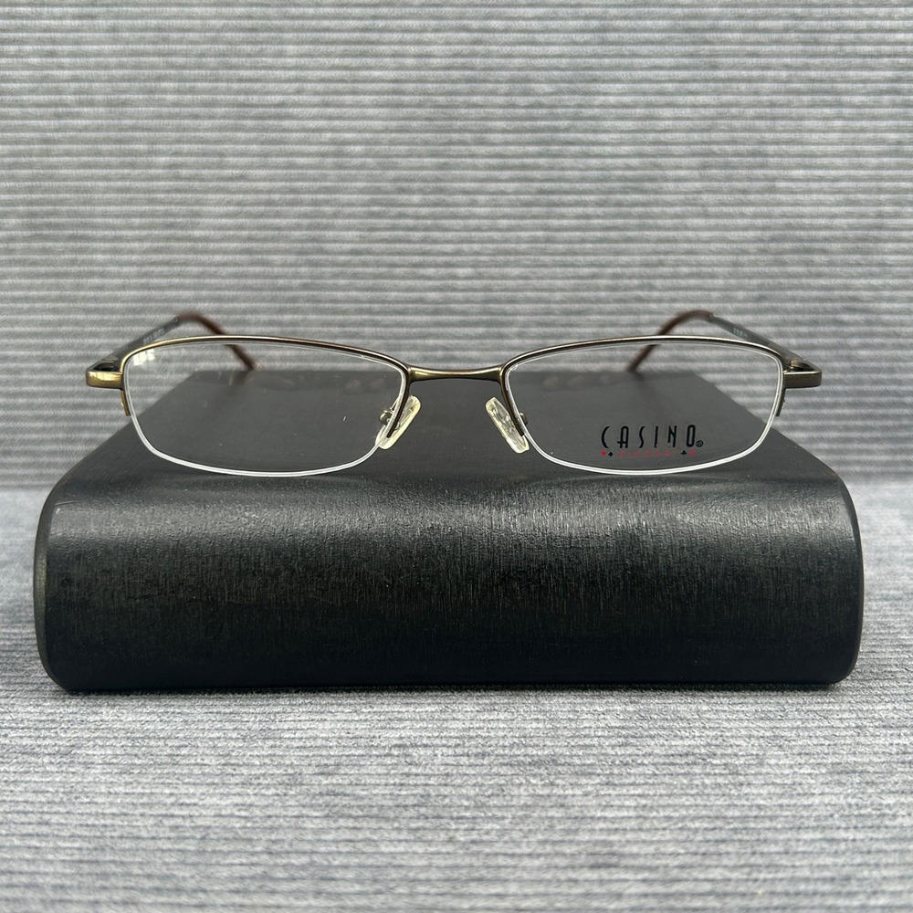 Casino Eyewear CB1083 Bronze Semi Rimless Rectangular Frames 52-16-140